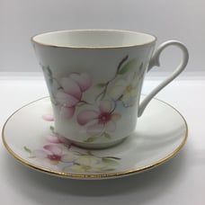 Jason Works Nanrich Pottery Fine Bone China Tea Cup & Saucer England Dogwood