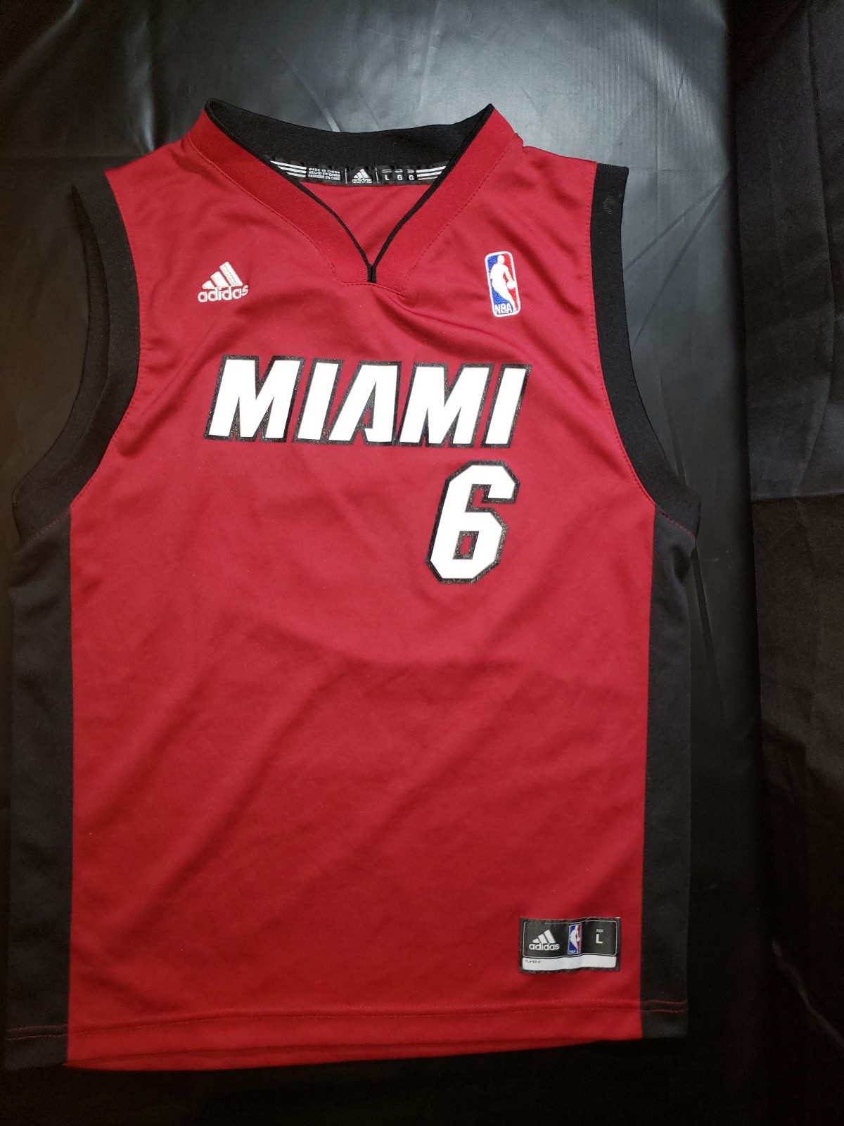 Adidas NBA 2014 Miami Heat #6 Lebron James Red Jersey Kid's Youth Large