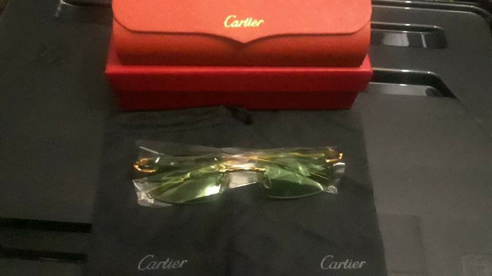 Red Box Green Jaguar Glasses