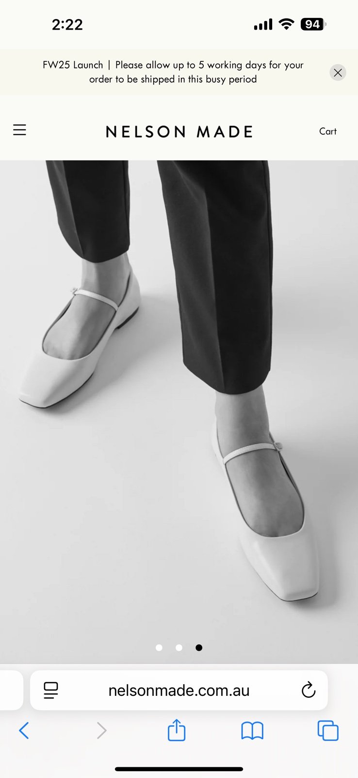 Nelson Made Phoebe Crème Flats