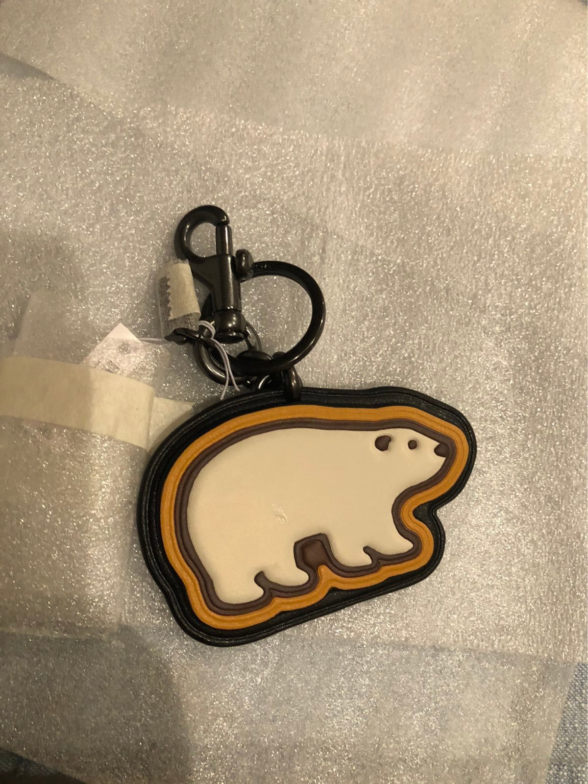 Key Fob In Signature Canvas With Polar Bear Motif