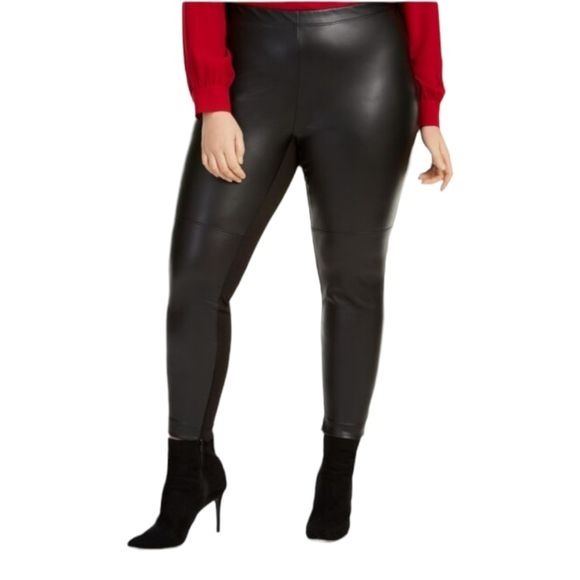 NWT Bar III Black Faux Leather Pants Plus Size 3X