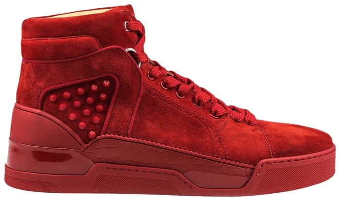 100% AUTH CHRISTIAN LOUBOUTIN LOUBIKICK RED HIGH TOPS - EU 42 - Top Condition