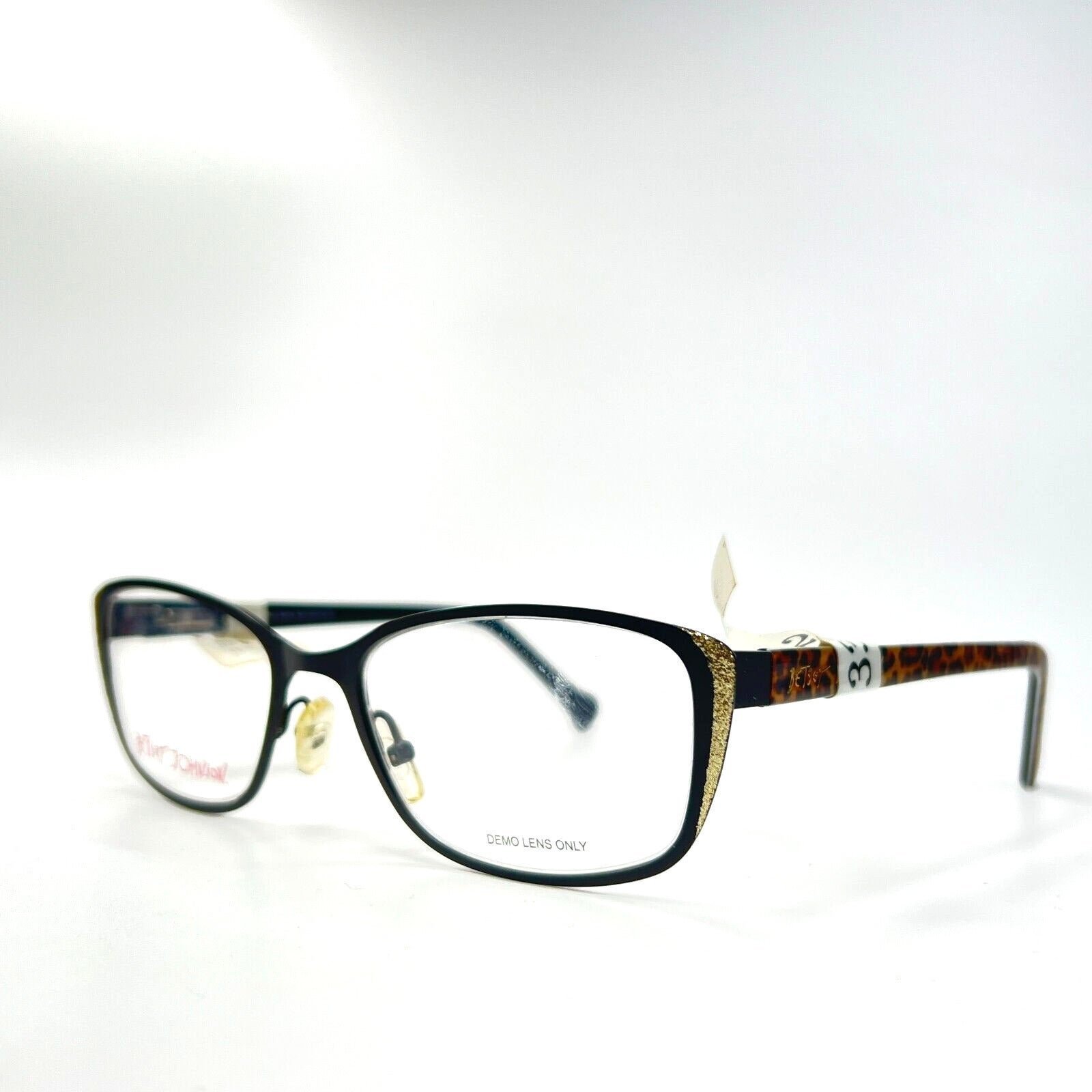 Betsey Johnson Eyeglasses Starlet BLK Black Rectangular Frames 52[]18 135 mm