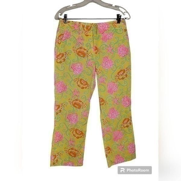 Lilly Pulitzer Yellow and Pink Crop Pants