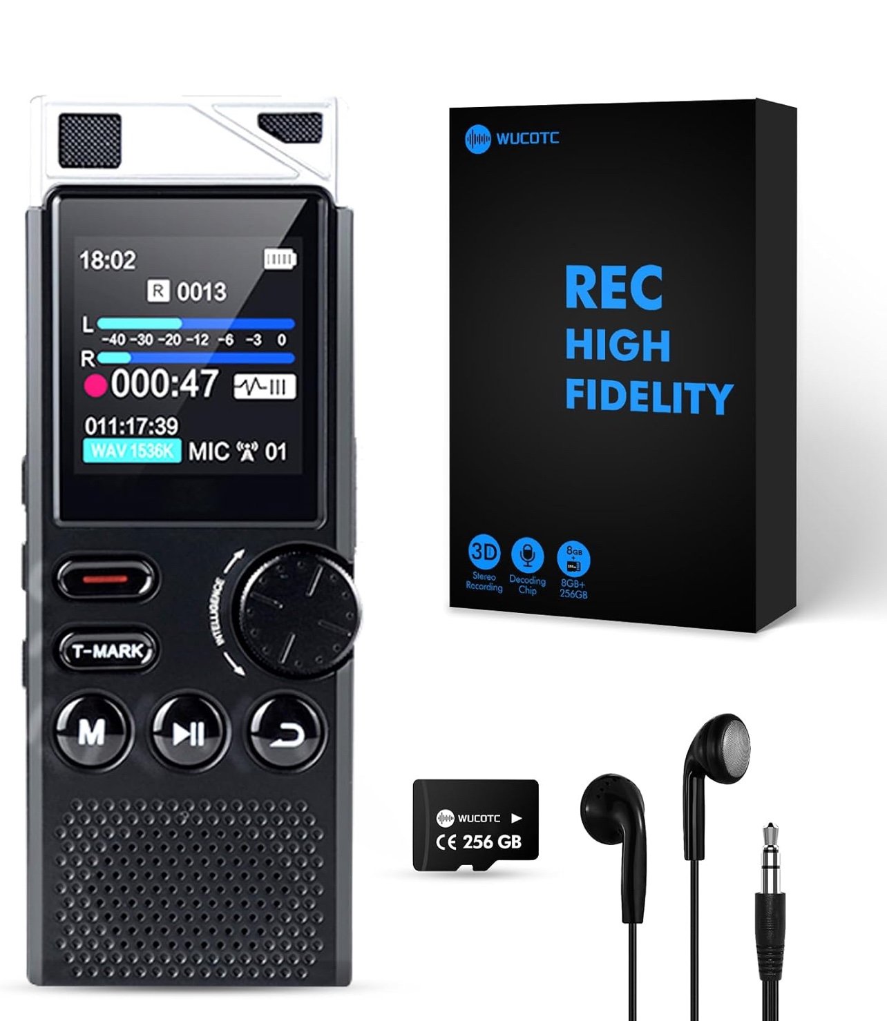 264GB High Capacity Digital Voice Recorder, Voice Activated Recorder