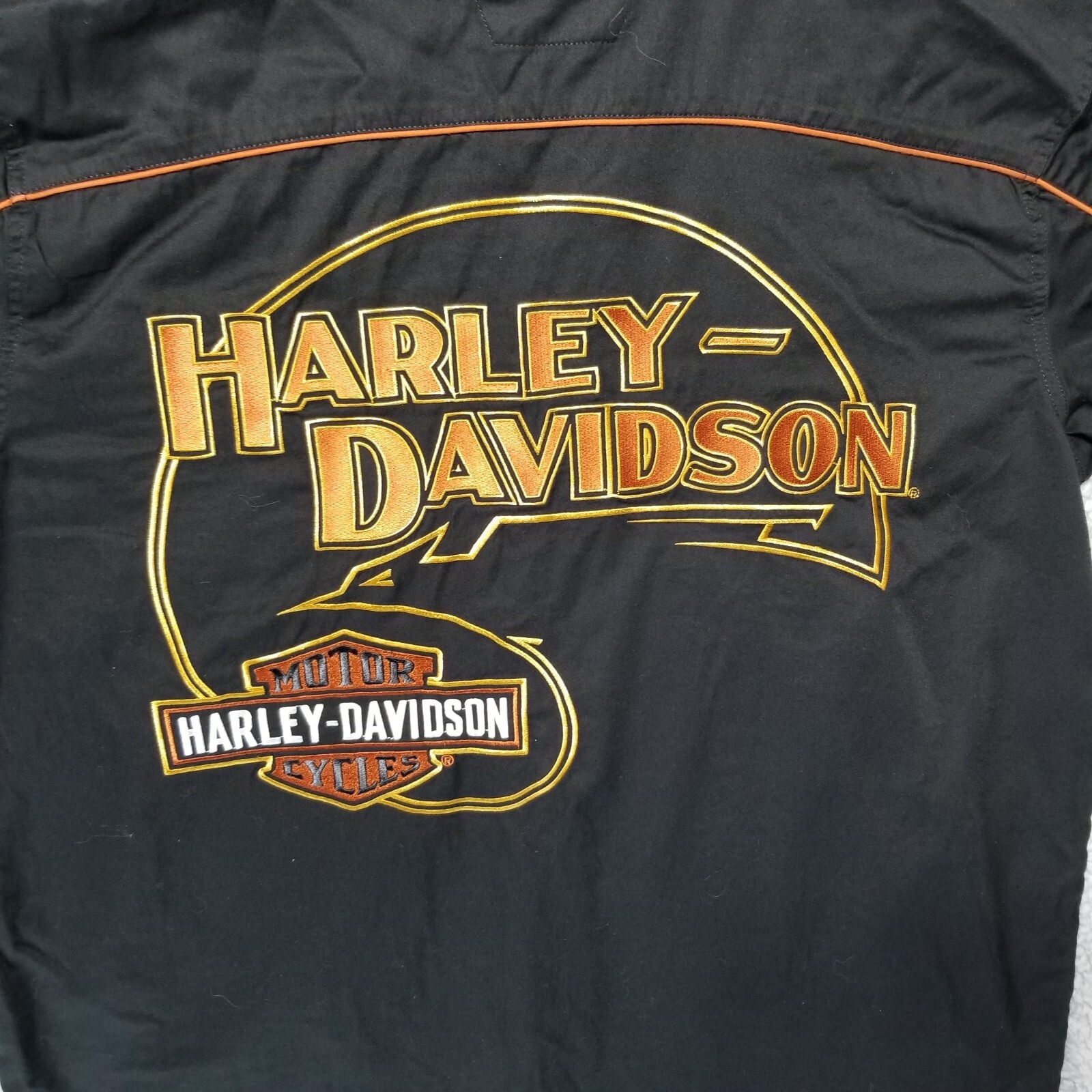 Vintage Harley Davidson Screamin Eagle Embroidered Mechanic Button Up Shirt XL