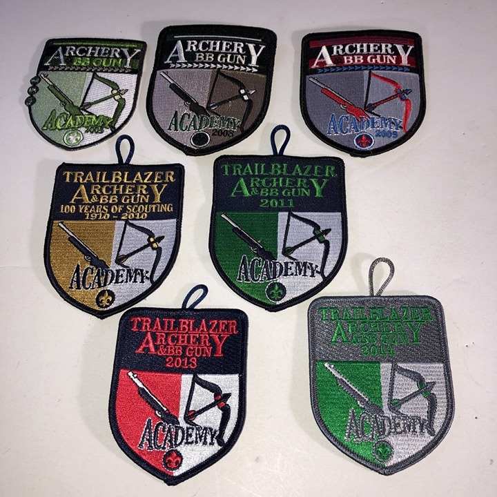 Lot of 7 Archery & BB Gun Academy collectible patches embroidered new ￼