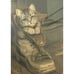 Antique PUSS IN BOOTS Lithograph Print Framed & Matted Frank Paton Cat Rare