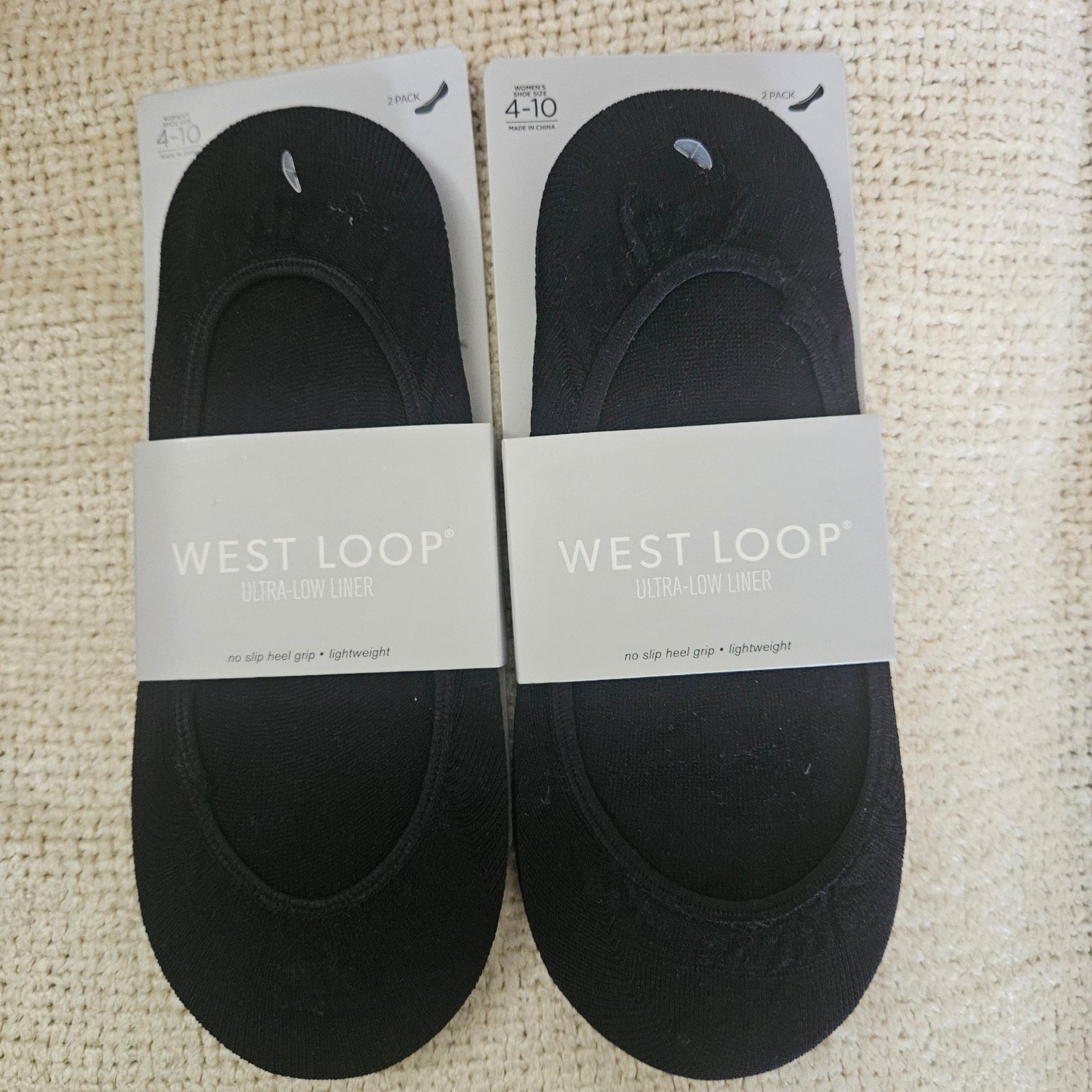 West LOOP liner socks. Black.  Women's