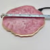 QI wireless charger pad, pink marble Geode agate resin. For supported phones