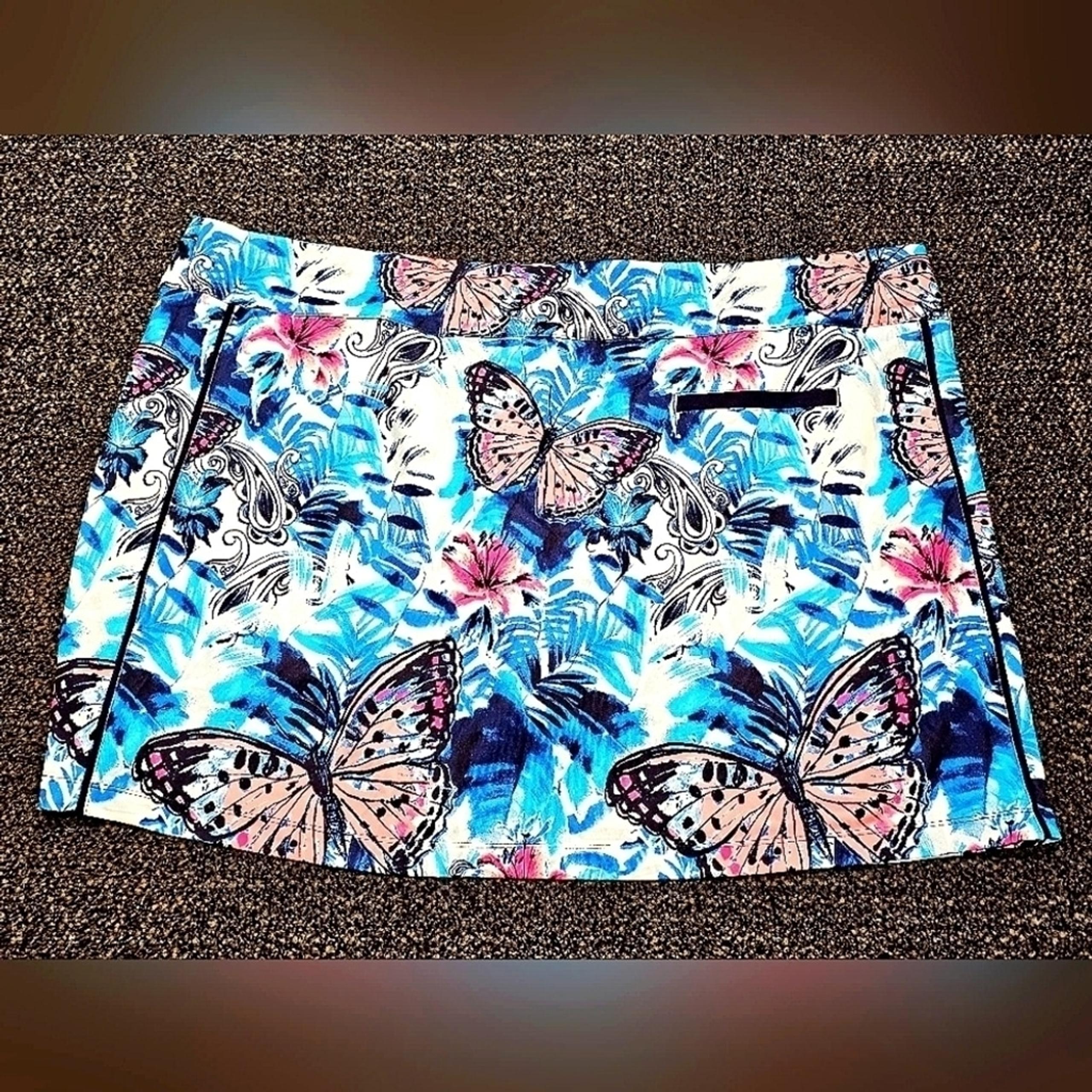 Coral Bay Butterfly Skort Skirt NWOT SIZE 3XL built in shorts