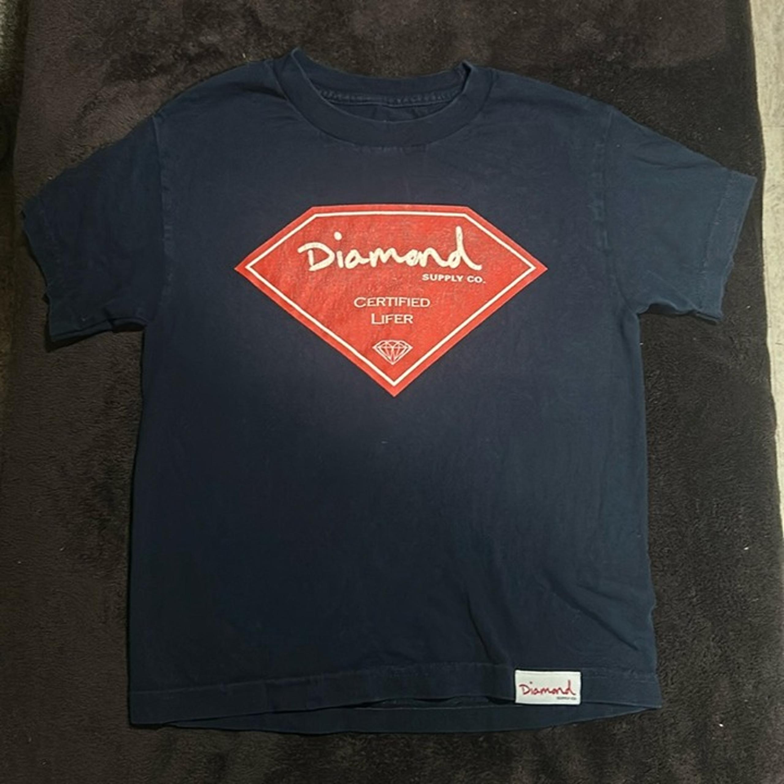 Diamond Boys Navy Graphic Print Short Sleeve Crewneck Cotton T-Shirt Small