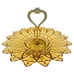 VTG 1960s Federal Glass 1-Tier Serving Tray Dish Pedestal PETAL Sun Gold 11.5