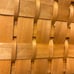 Vintage woven wooden country apple stair basket with wooden handles
