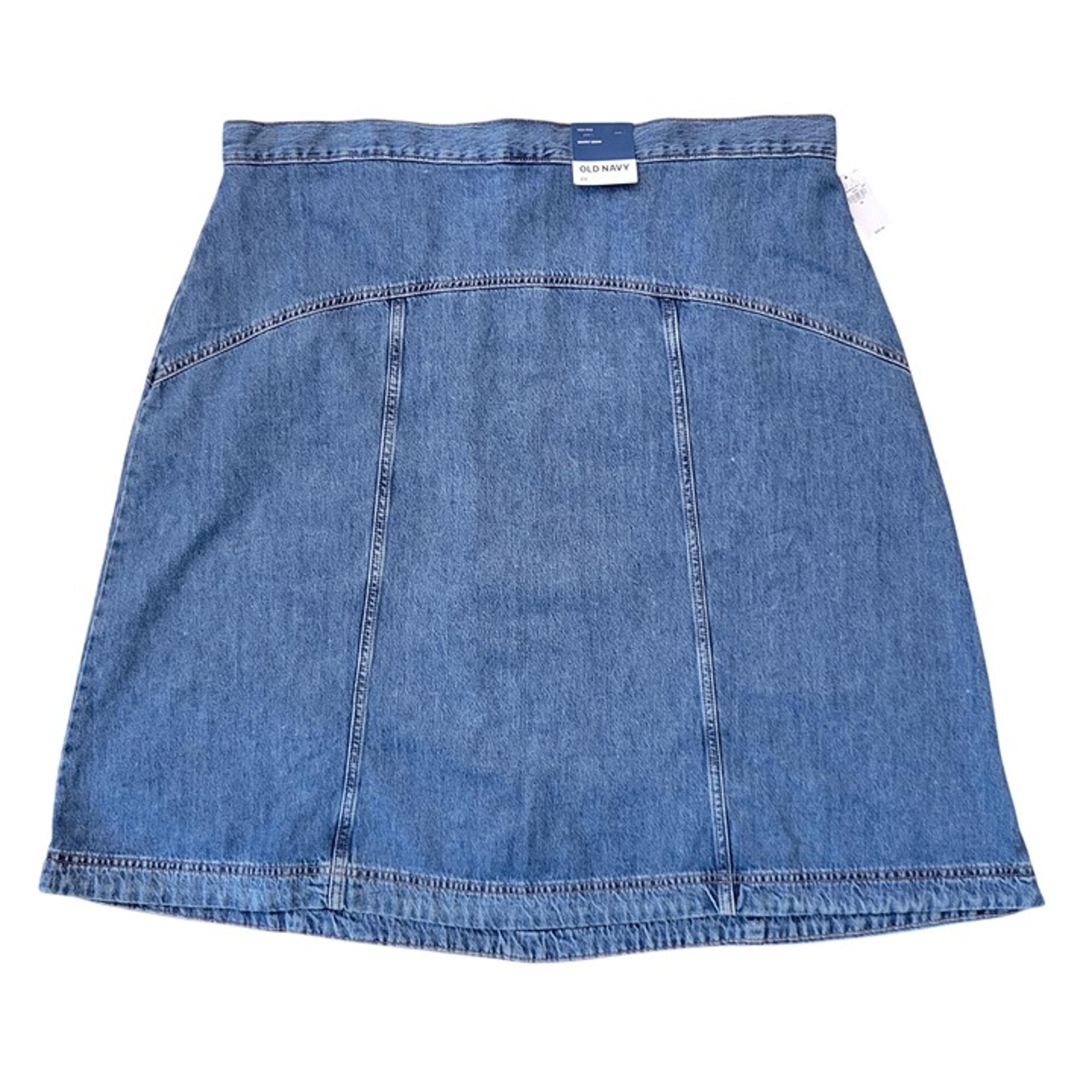 Old Navy 20 Blue Jean Denim Skirt A Line Western Modest Church