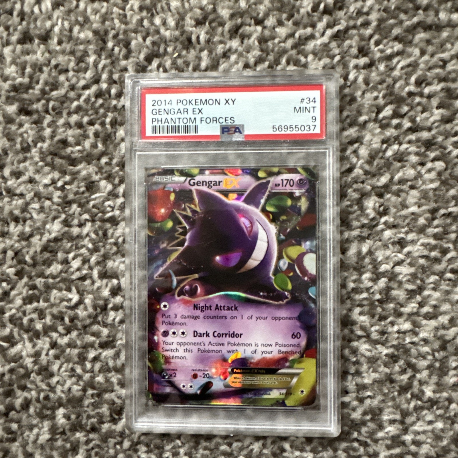 Gengar Ex 34/119 Psa 9 2014 Pokemon XY