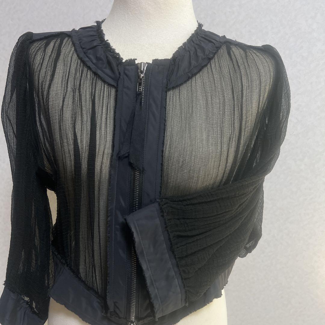 FOXEY BOUTIQUE Silk Sheer Black Jacket, Cardigan