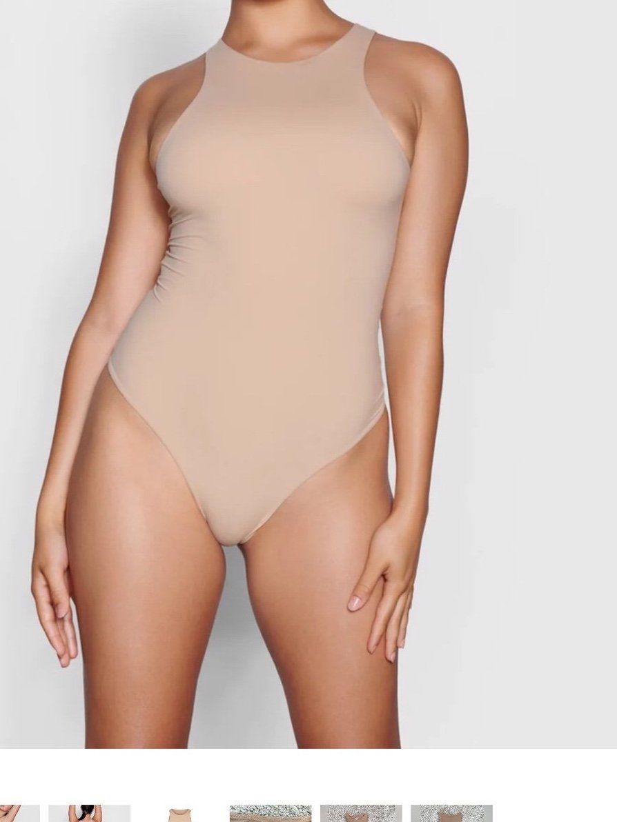 SKIMS High Neck Bodysuit | Clay | Size S