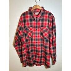 Dixxon Flannel Co Shinedown Shirt Mens 4XL Red Black Plaid Long Sleeve Biker