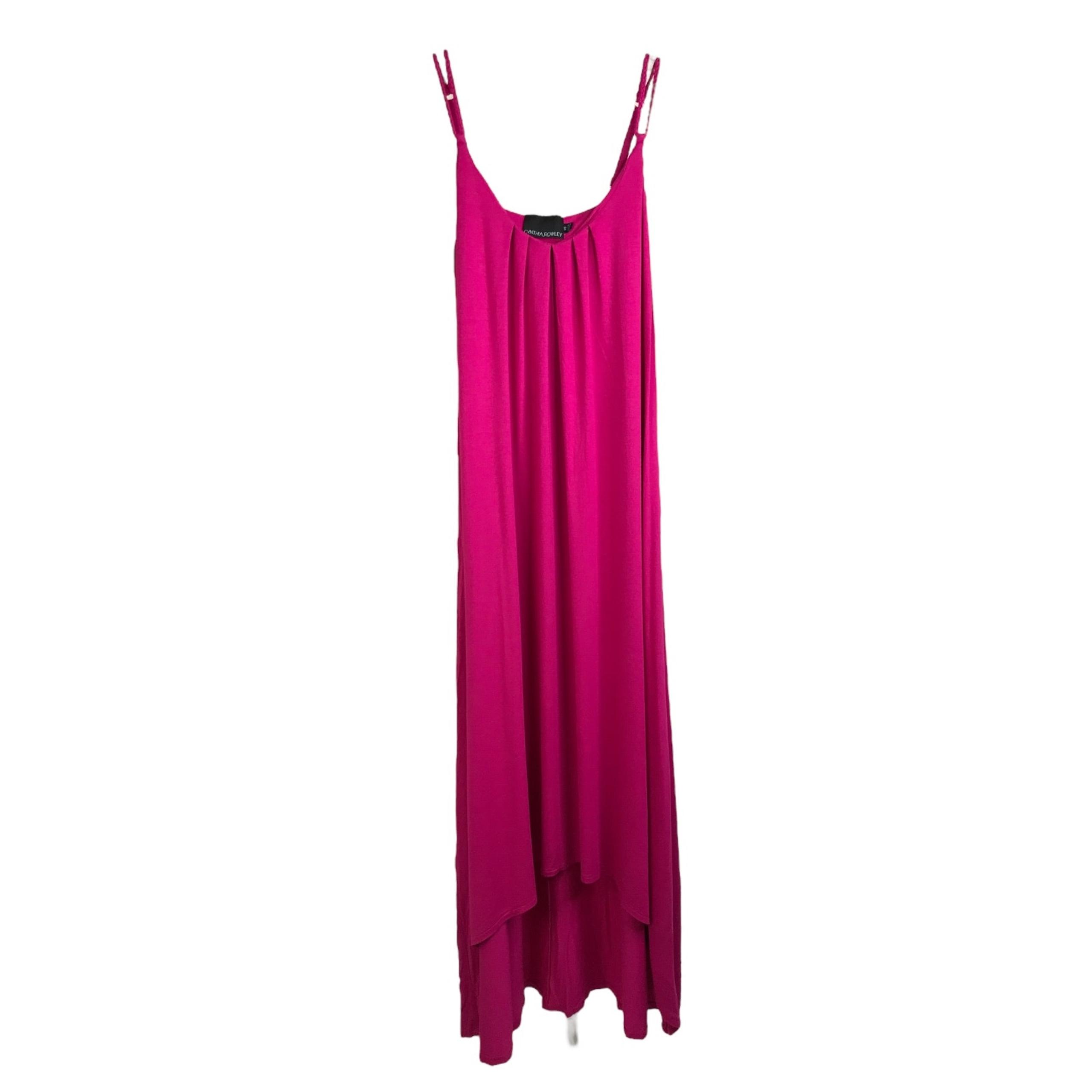 Cynthia Rowley Maxi Dress Womens XS Pink High Low Vacation Beach Boho Sleeveless