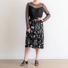 JOIE TALISE PLEATED FLORAL PRINT SKIRT S
