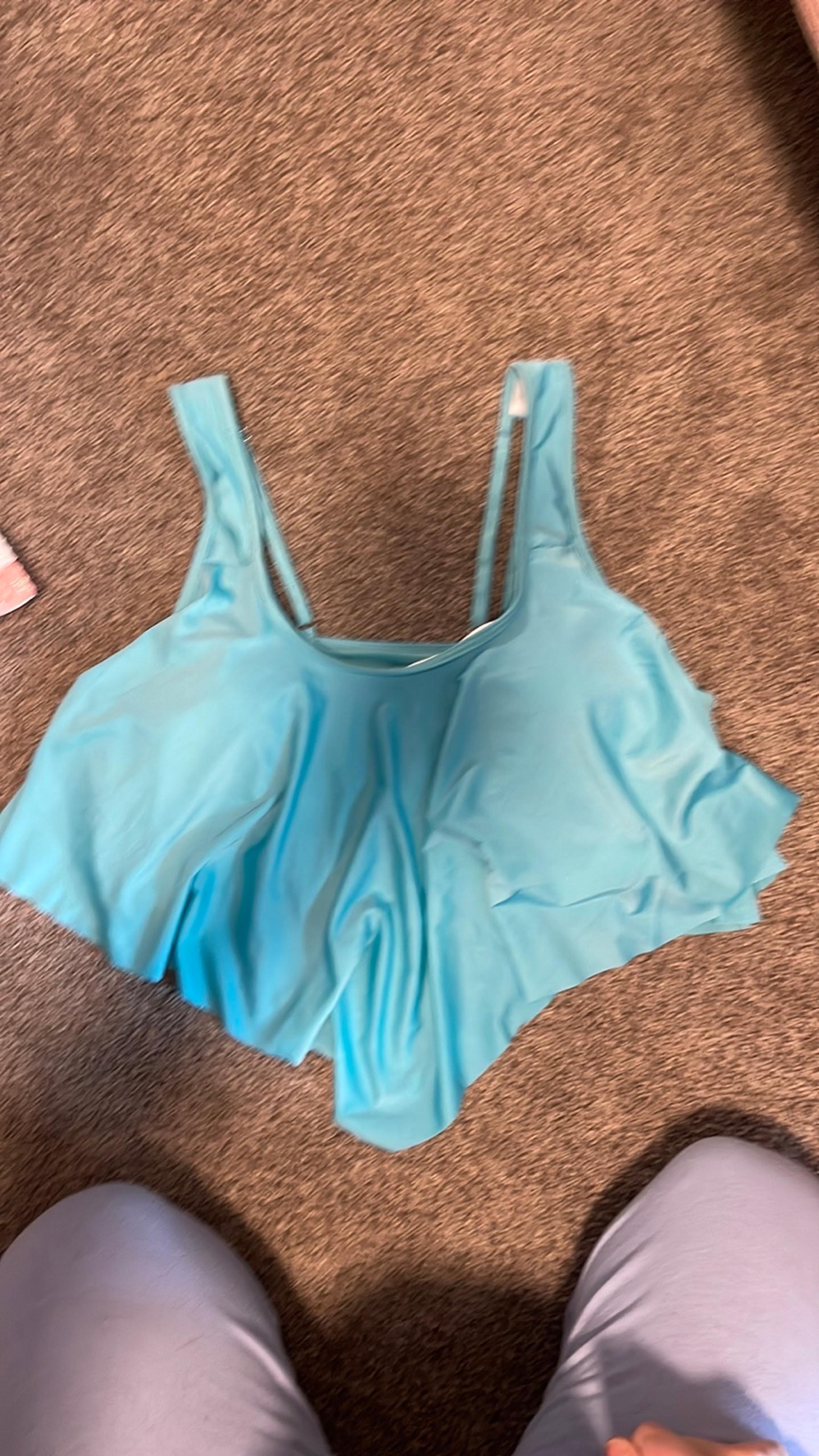 Rosegal teal flowy bikini top size 1X