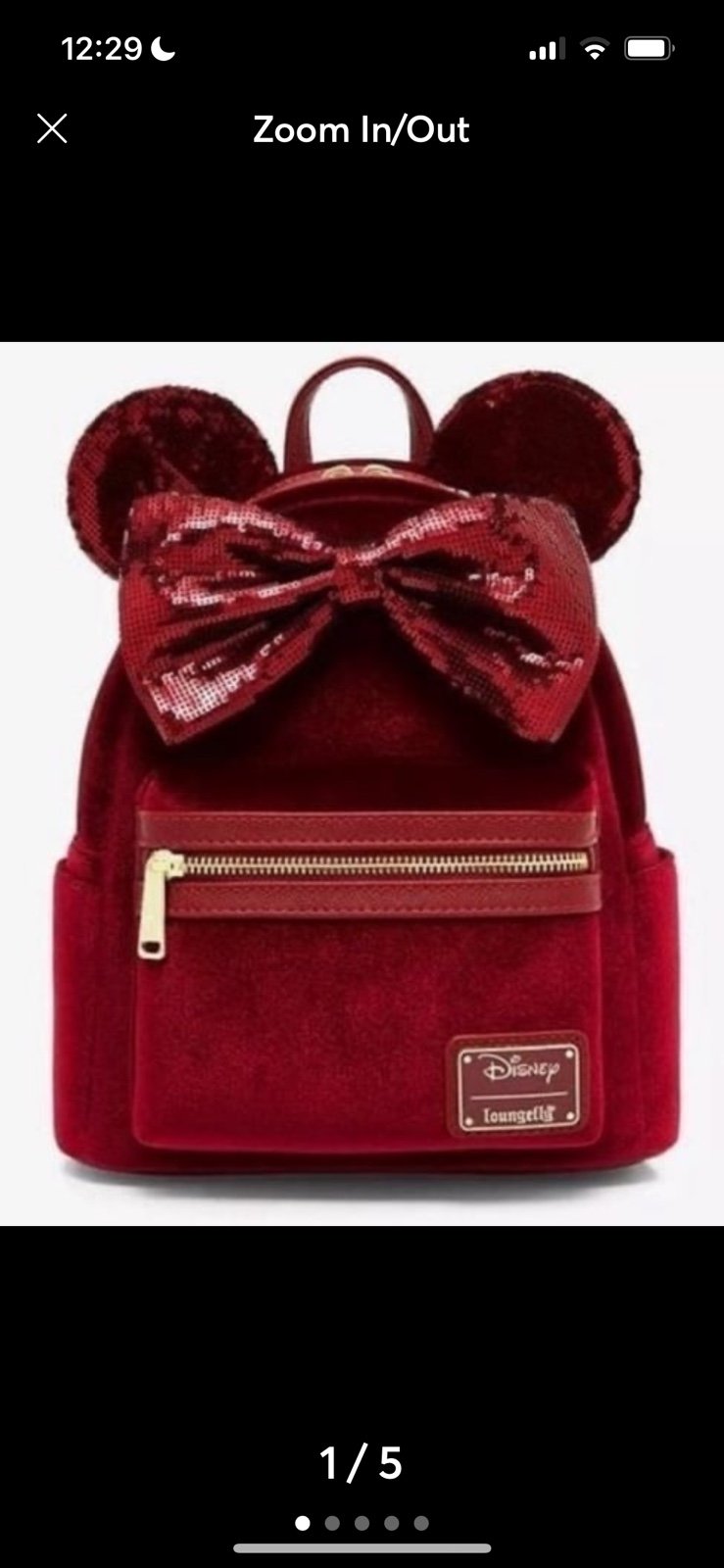 Lounge fly Minnie Mouse velvet-sequined backpack