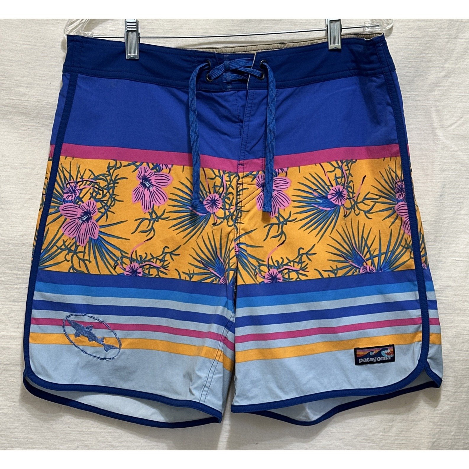 Patagonia Board Shorts Mens Size 32 Blue Pocket Water Swim Trunks Surfing Beach