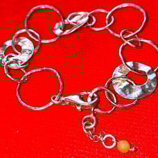 Vintage Silpada B1217 hammered sterling silver circle paper chain bracelet