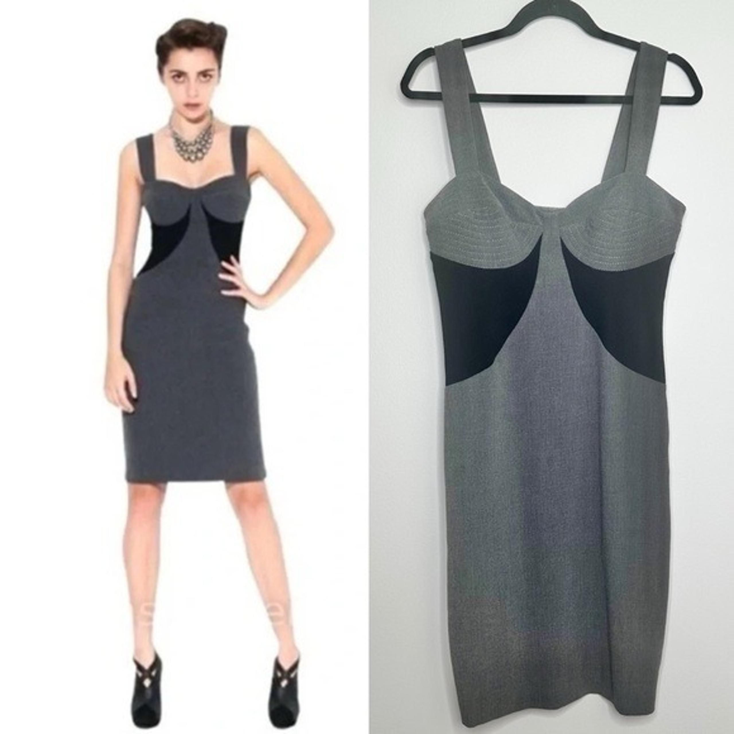 NWT Black Halo Gray and Black Bustier Sheath Dress