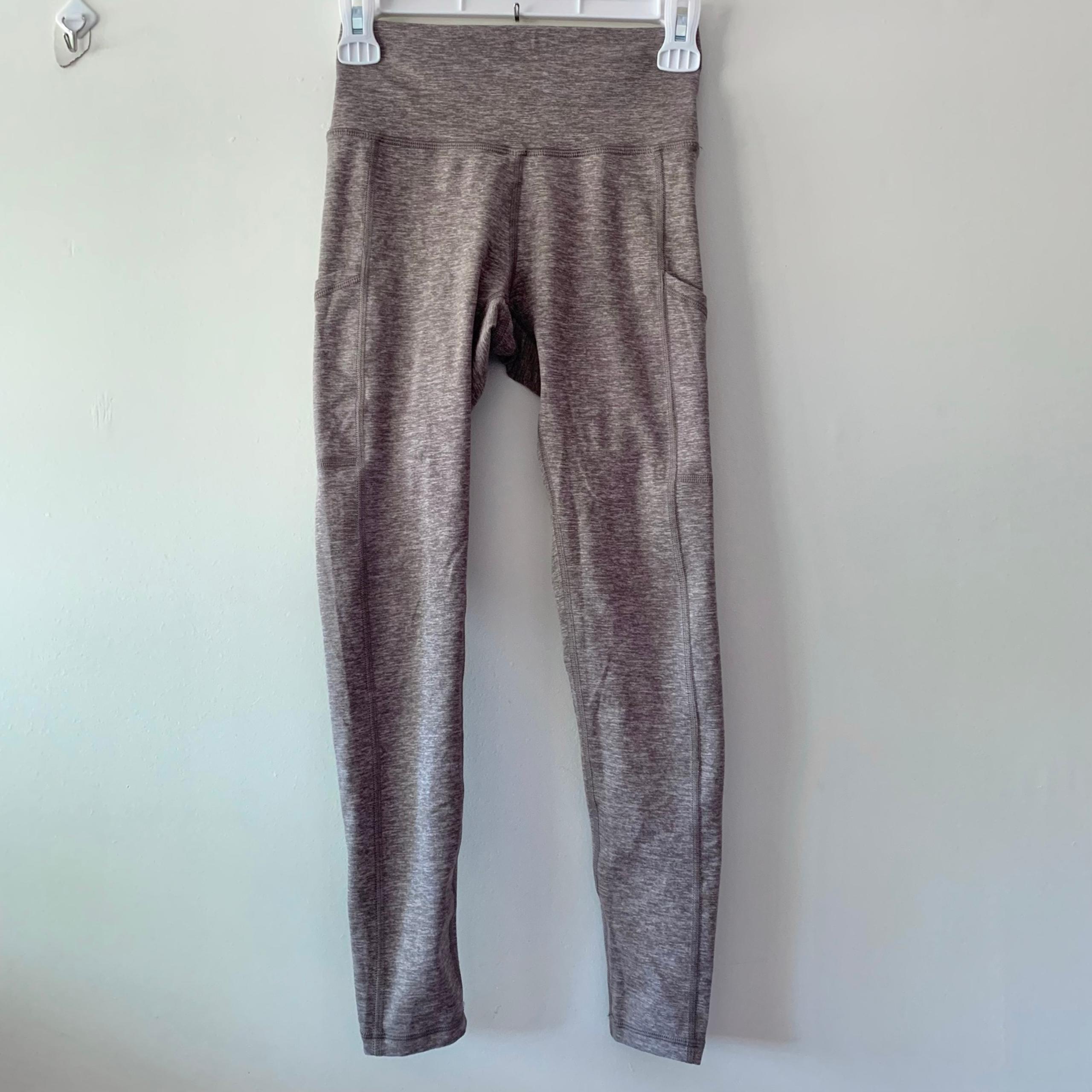 brown tan heather high rise hugger leggings womens size small athletic - aerie