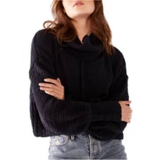Free People Black Be Yours Boxy Textured Open Knit Sweater Sz XS NEW Oversized