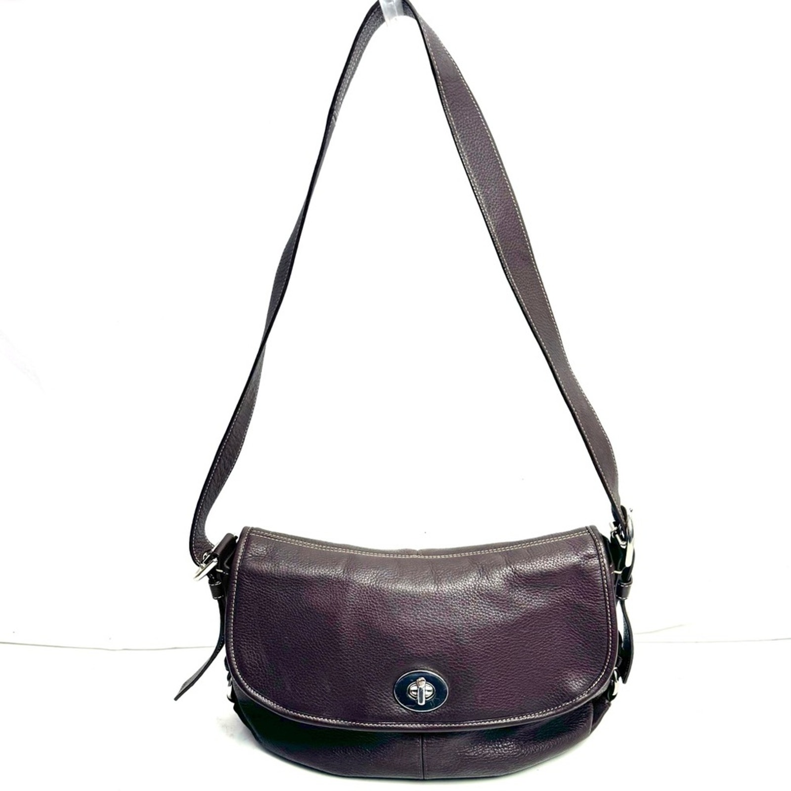 Vintage Coach Brown Leather Legacy Crescent Shoulder Bag Purse