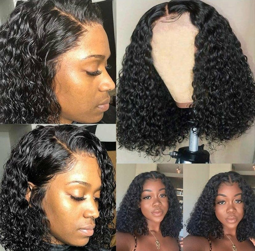 New 13×4 Virgin 100% Human Hair Lace Front Wavy Bob Wig 10in