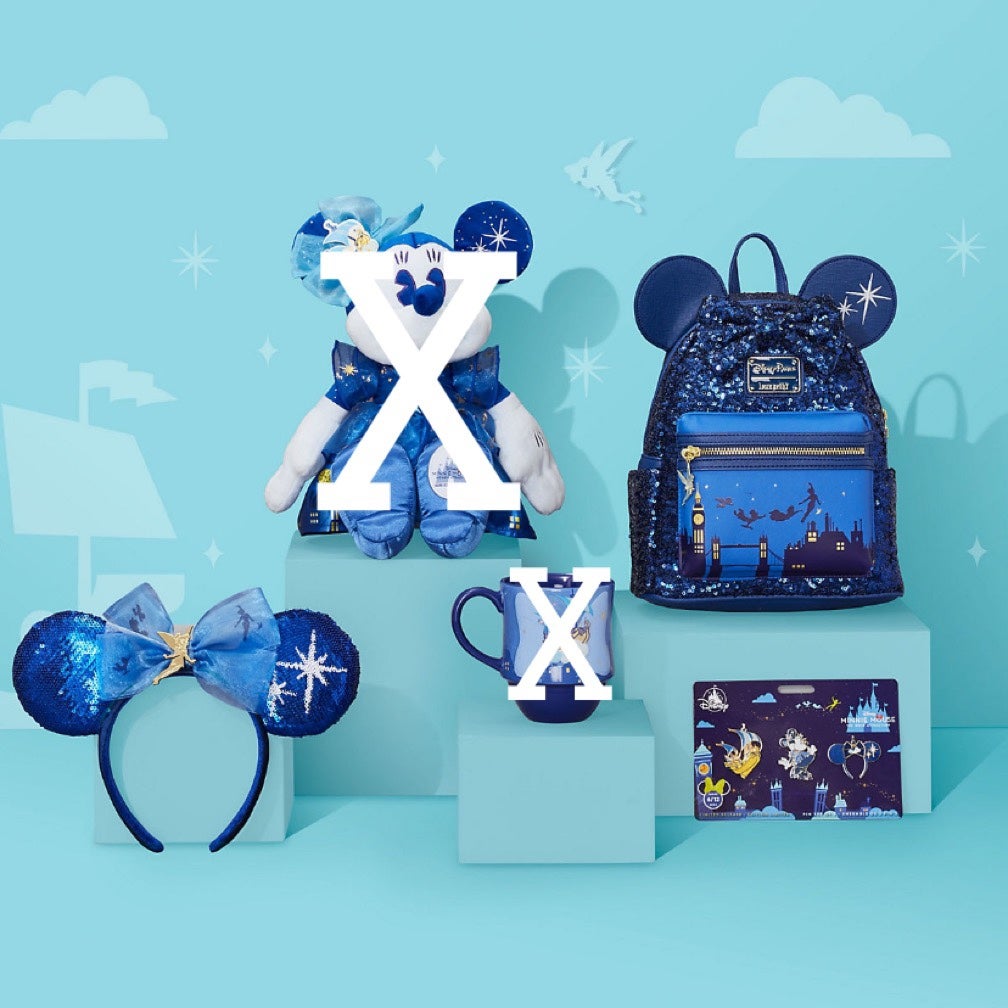 Minnie Mouse Main Attraction Peter Pan Disney Loungefly Mini Backpack Bundle Set