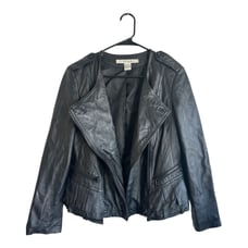 Vintage Rezrekshn By Esther Chen Jacket Wms M Black Leather Excellent Condition