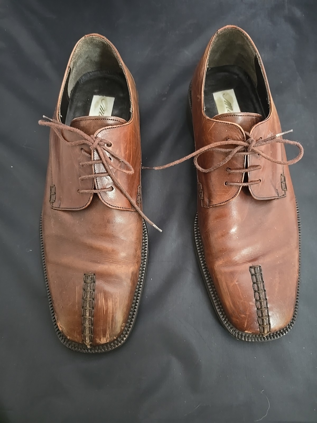 Men's Mezlan Pompei Brown Leather Split Toe Oxford Dress Shoe Sz 11M