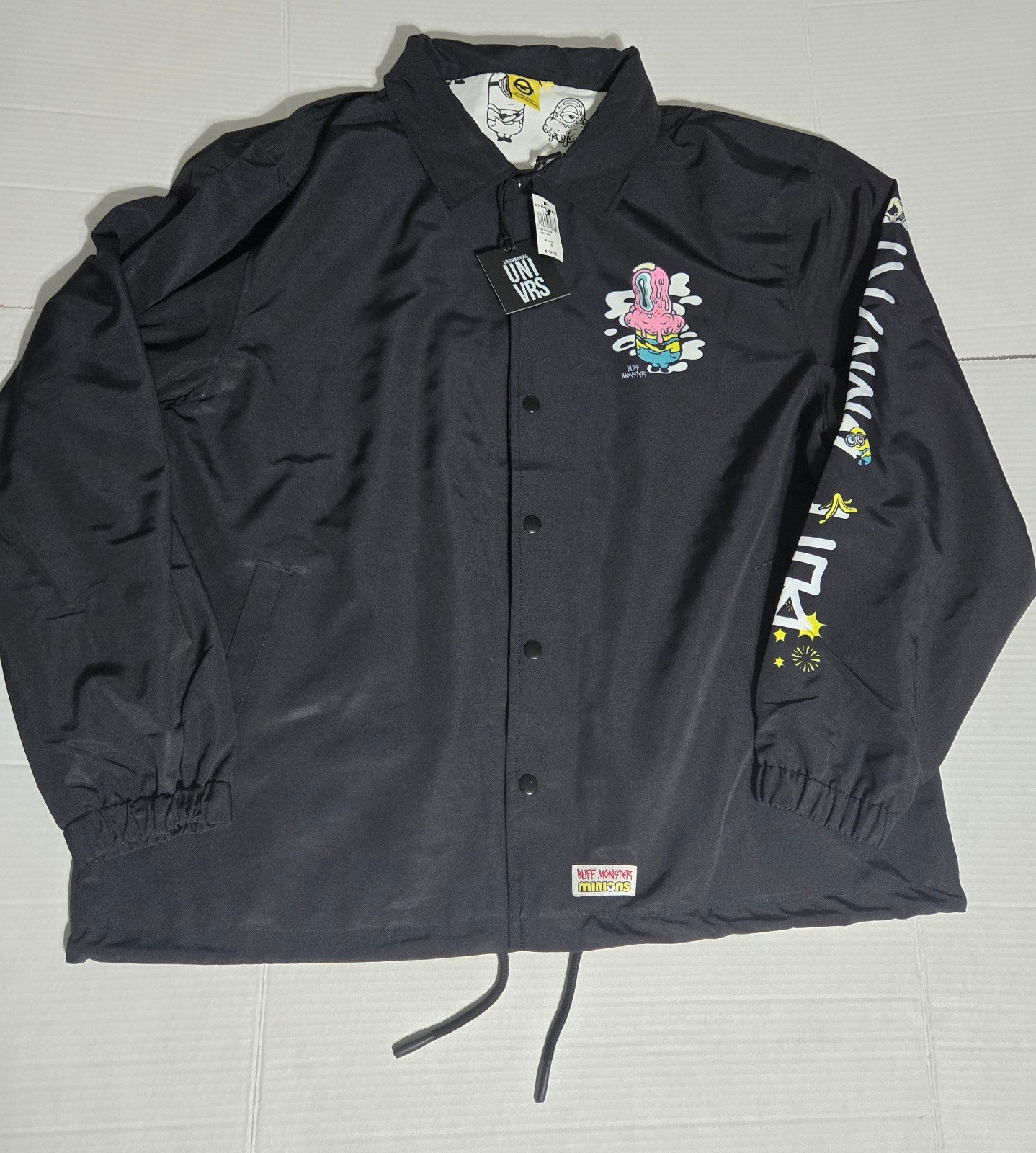 Black Universal Studios Minion X Buff Monster Art Collab Unisex Jacket Size LG