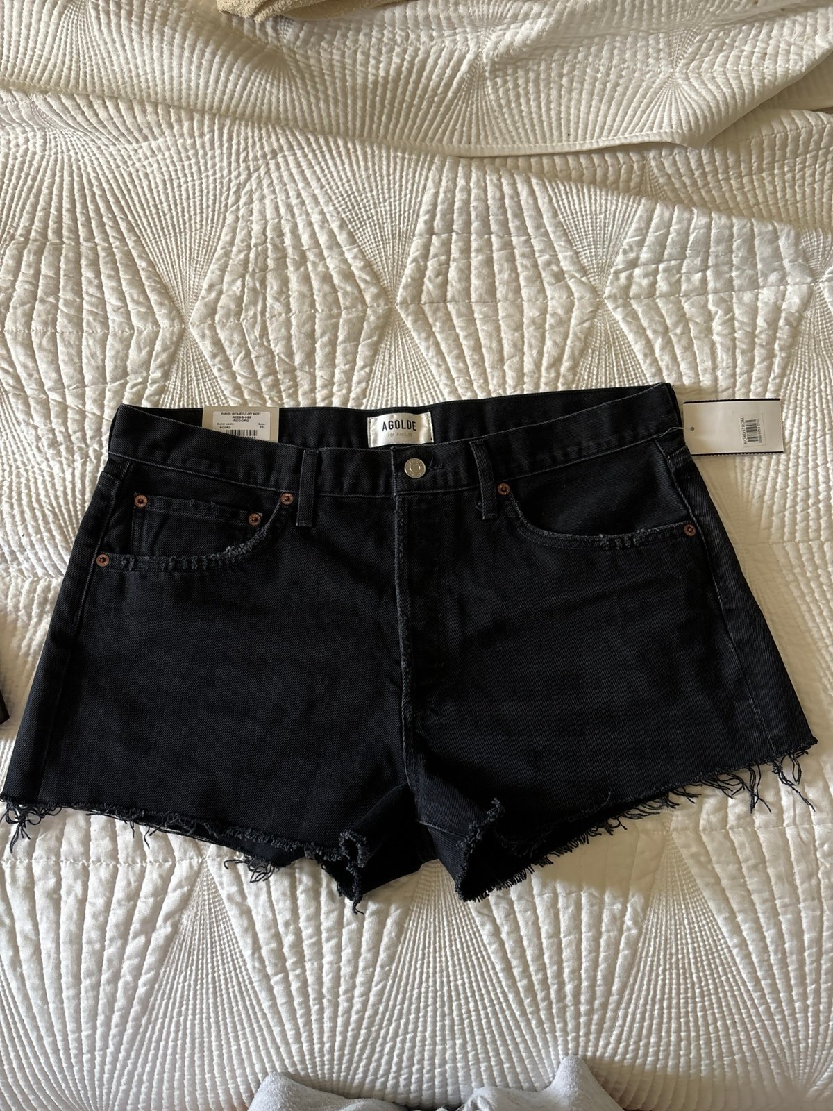 black Agolde jean shorts sz 30