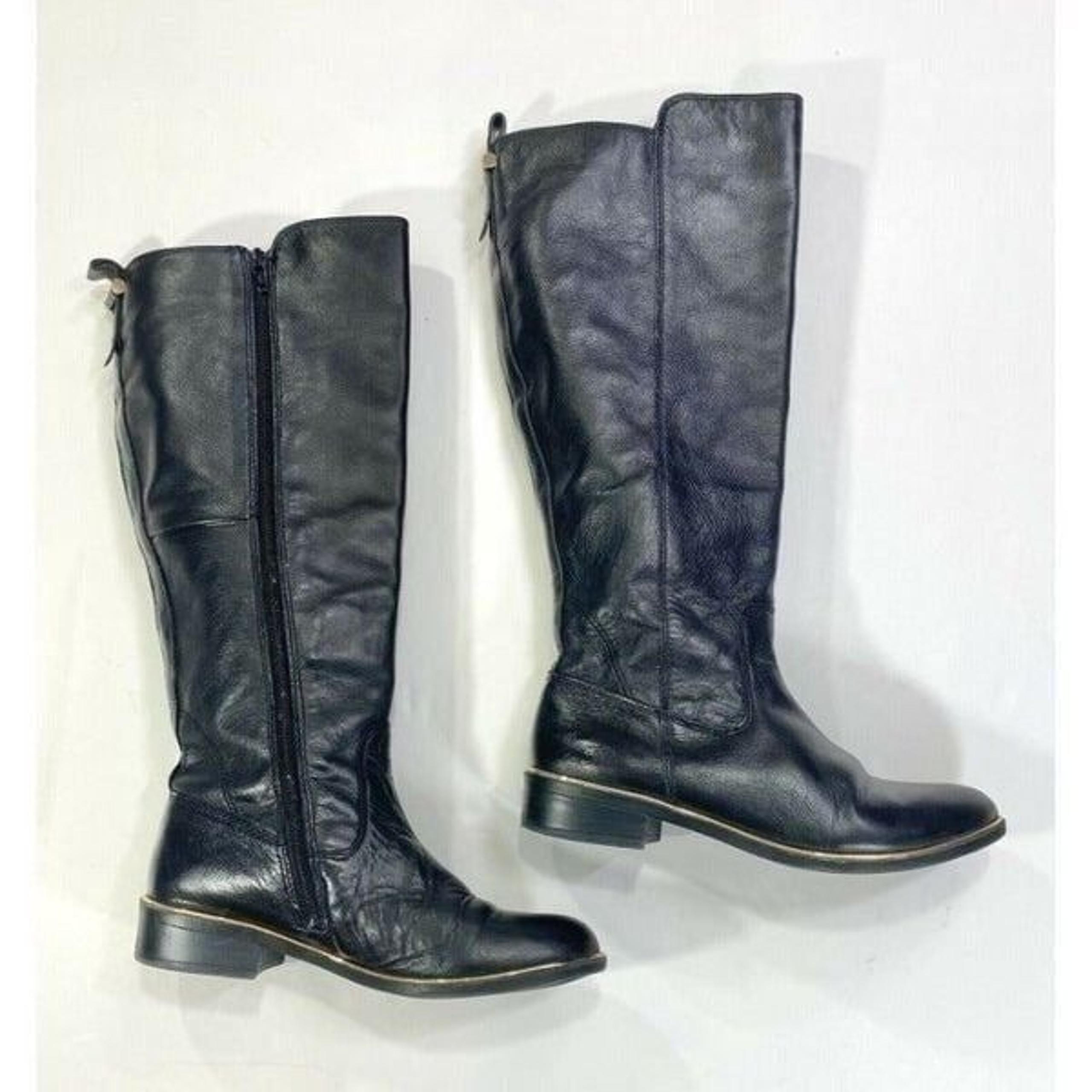 Aldo Black Cherrie 100% Leather Riding Boots Women's Size 6 W