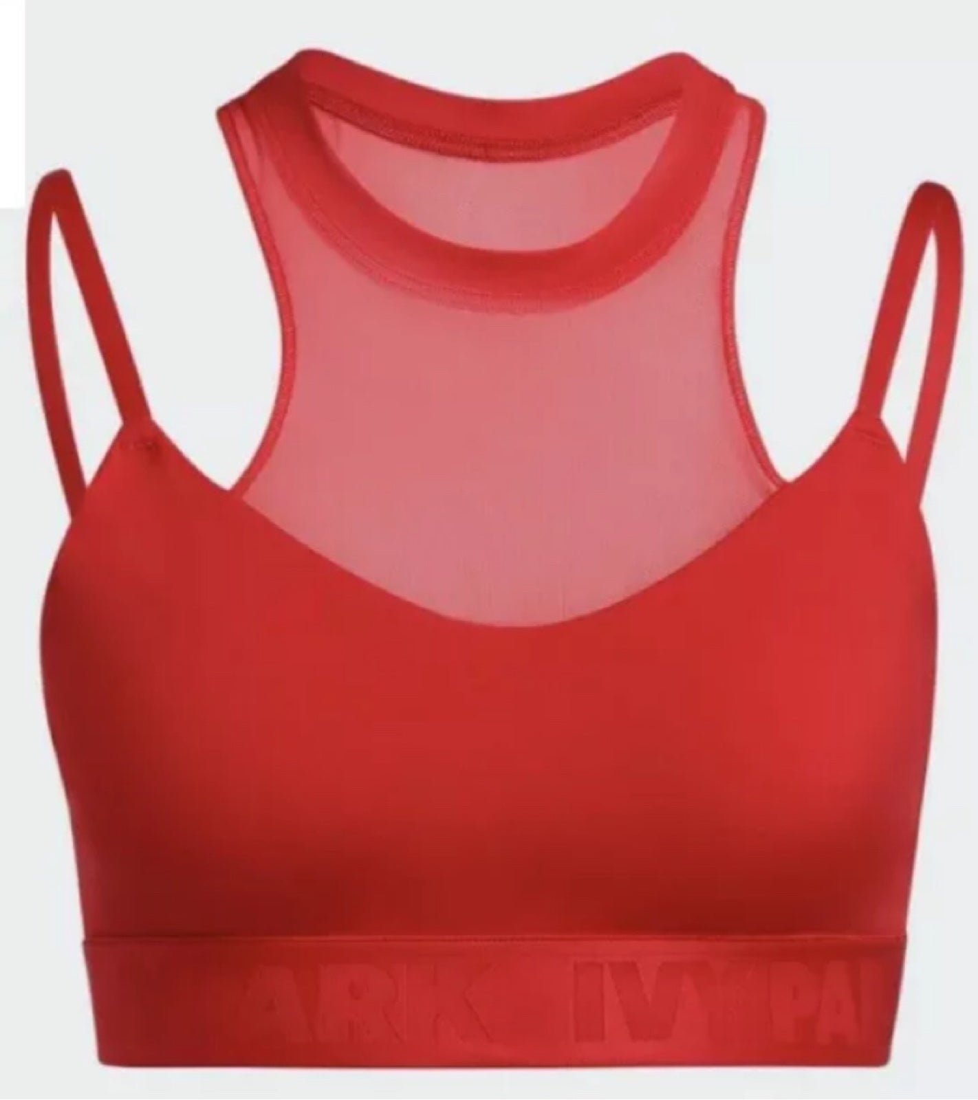 Ivy Heart | Adidas x IVY PARK | High Neck Sheer Red Bra | Size S | HH9706 | NWT