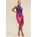 NWT LUXXEL One In A Million Purple Pink Ombre Draped Mini Dress Medium