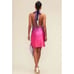 NWT LUXXEL One In A Million Purple Pink Ombre Draped Mini Dress Medium