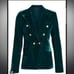 GENERATION LOVE, SAVANNAH VELVET DOUBLE-BREASTED BLAZER IN TEAL, like new