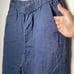 Quince Womens L Wide Leg Pants Minimalist 100% Linen Navy Blue Elastic Waist