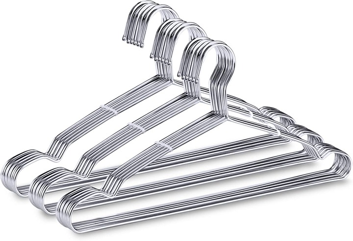Wire Hangers 30 Pack 16.5-Inch Stainless Steel Strong Metal Coat Hanger