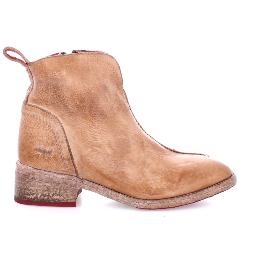 Bed I Stu Tabitha Ankle Boots Tan Rustic Leather Size 7 NWOB Flattering Unique