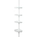 Pillar adjustable stretching shower rod cadder, 3 shelves, 60 -96