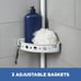 Pillar adjustable stretching shower rod cadder, 3 shelves, 60 -96